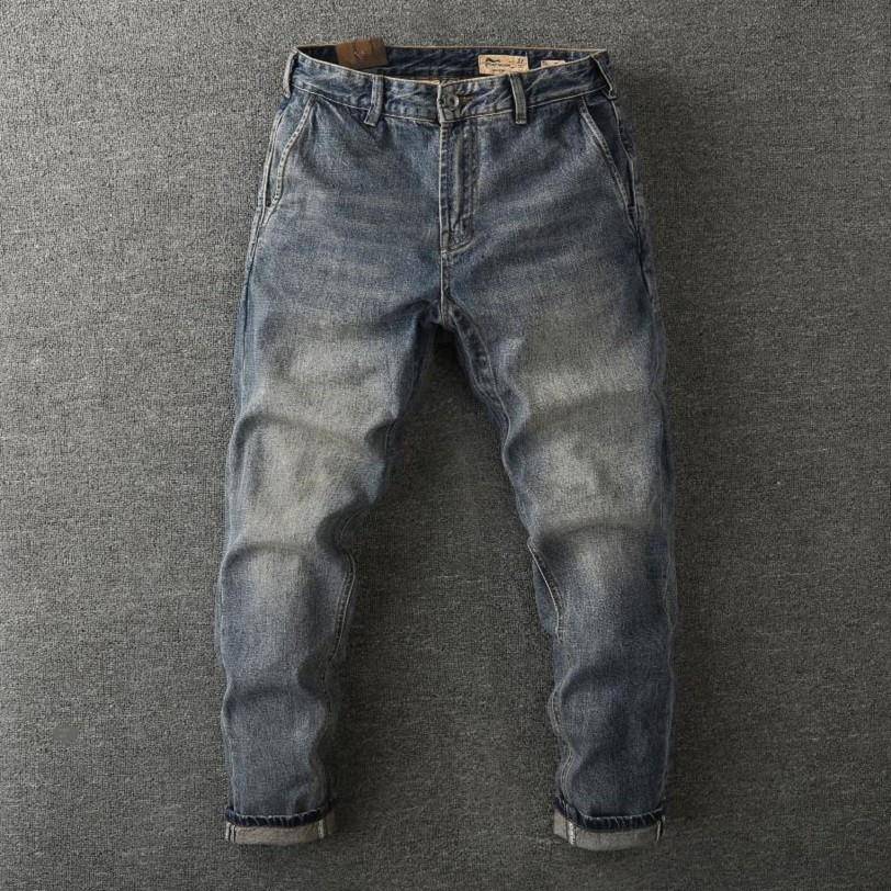 香港潮牌代购阿美咔叽春秋季休闲工装裤春秋季水洗修身牛仔裤男士