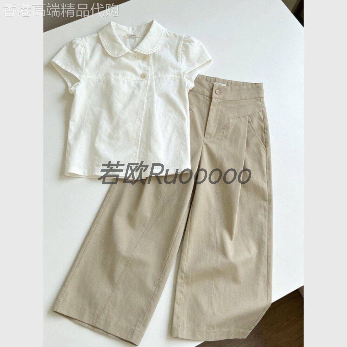 2026夏季新款套装女韩系chic高级感气质减龄短袖衬衫阔腿裤两件套