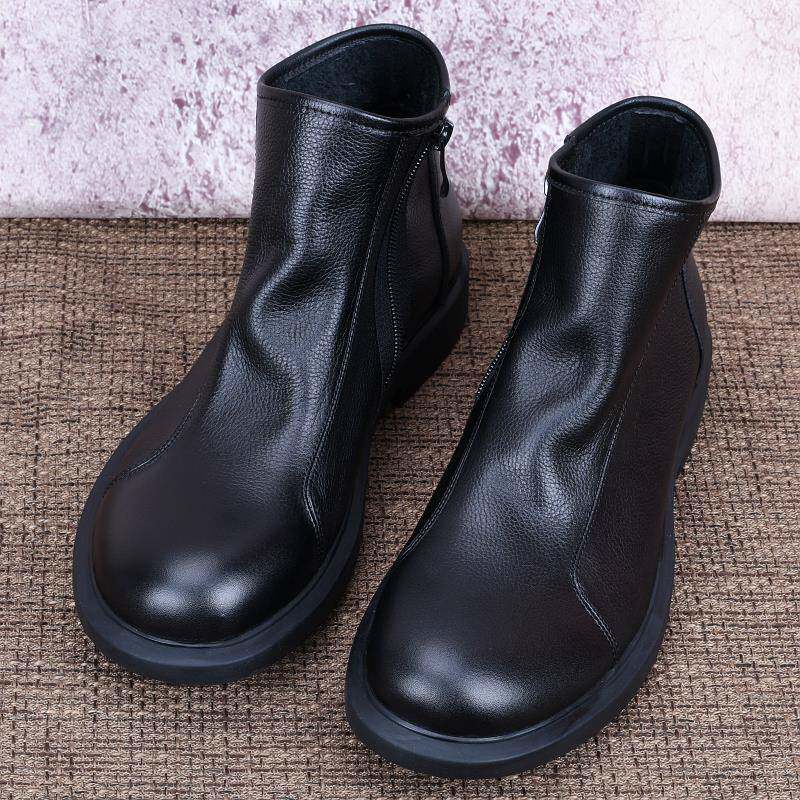 高端马丁靴男潮真皮冬季加绒英伦切尔西短靴头层牛皮男士高帮皮鞋