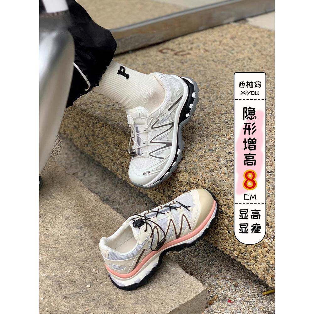 香港身高增加8cm小爸爸女鞋2025春秋网厚底休闲运动软底鞋