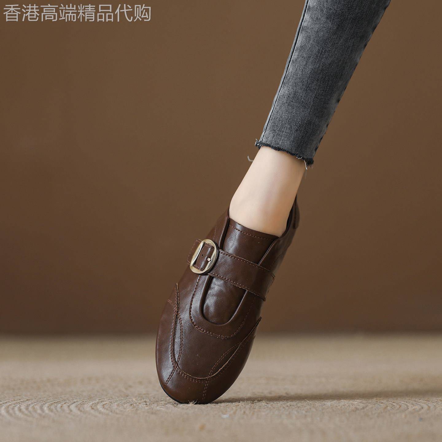 西班牙小众品牌ONGYSL软底浅口一脚蹬圆头包鞋女春季2026新款鞋子
