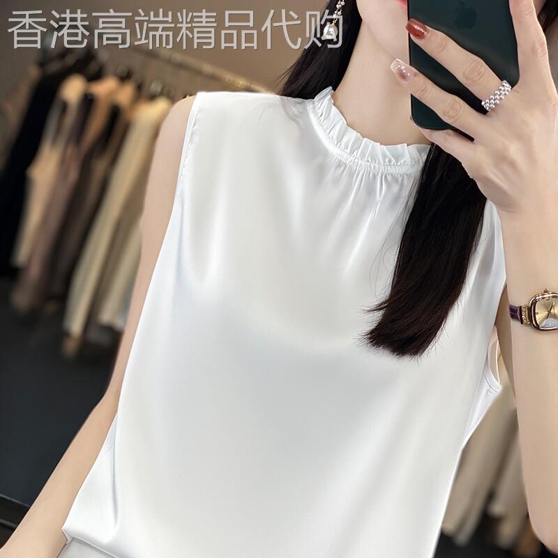 韩国法式气质木耳边无袖背心女内搭时尚简约设计短袖~
