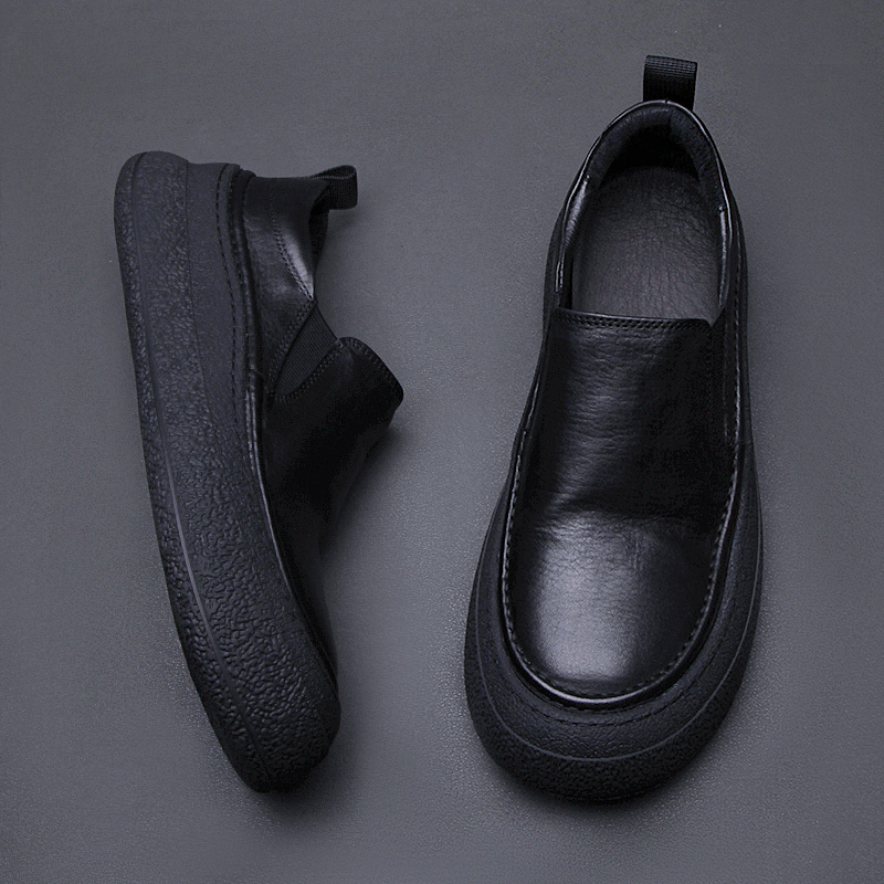 懒人休闲鞋真皮透气软底乐福鞋