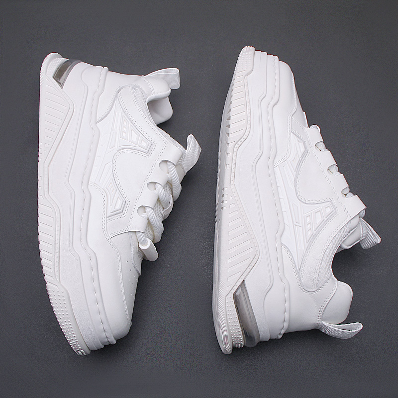 设计师款真皮男士休闲鞋增高板鞋