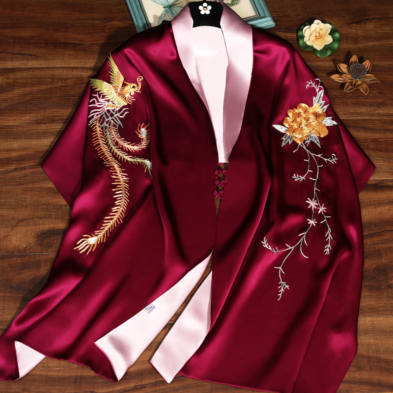 披肩女真丝桑蚕丝高档婚礼外搭喜妈妈婆婆外披苏州丝绸婚礼披风