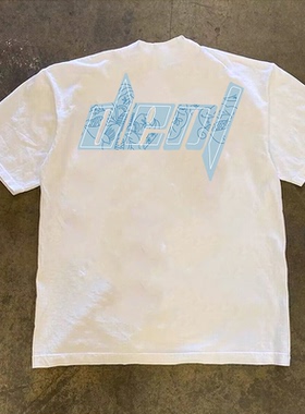 260g重磅不透小众设计青春流行印花T恤夏季纯棉圆领短袖男女同款