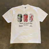 把cool焊在身 t恤男女款 潮款 汽水印花 夏季 短袖 圆领宽松休闲半袖
