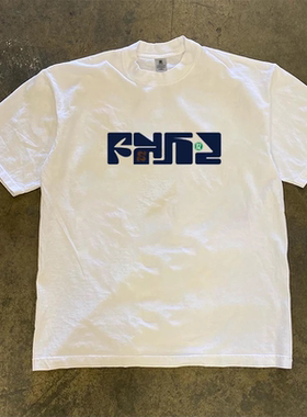 JSC{纯棉时代} 260g重磅不透潮流个性印花t恤夏季圆领短袖男宽松