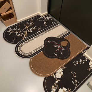 2025新款 中古风入户门地垫玄关进门踩脚垫家用丝圈防滑耐脏可裁剪