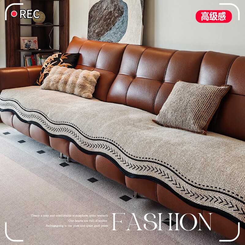 2026新款高级感沙发垫盖布四季通用复古座垫固定防滑秋冬季坐垫子