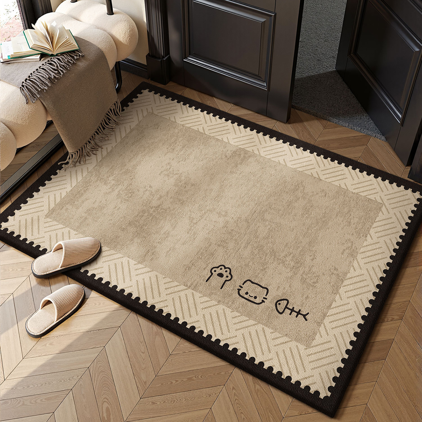 法式复古高级感入户门地垫免洗垫