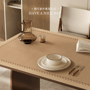 原木风餐桌垫防水防油防烫皮革桌布免洗隔热桌布茶几垫桌面保护垫