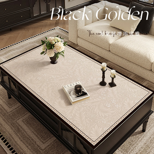 中古风法式高级感茶几垫免洗桌布防水防油餐桌垫客厅台面保护垫