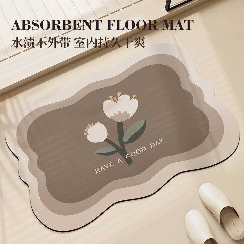 吸水卫浴地垫硅藻泥防滑简约
