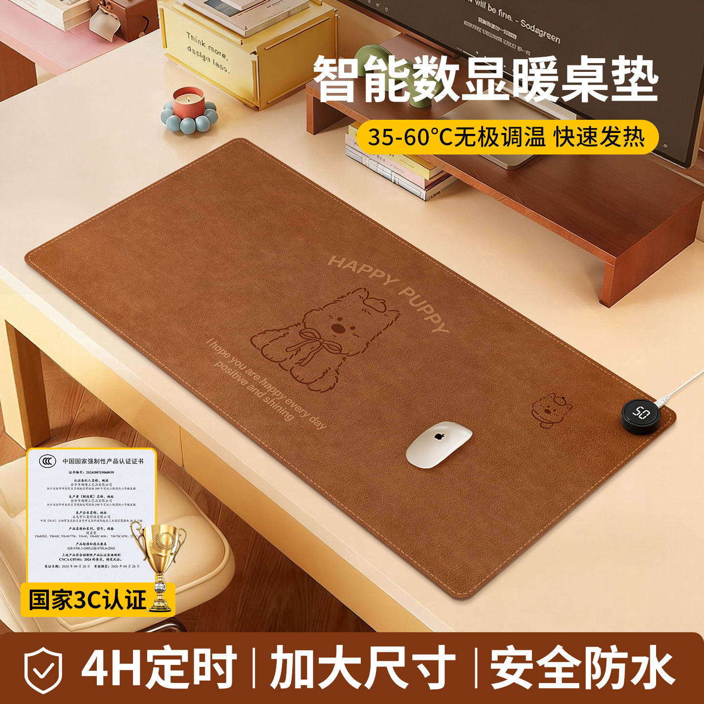 办公室加热鼠标垫智能暖桌垫