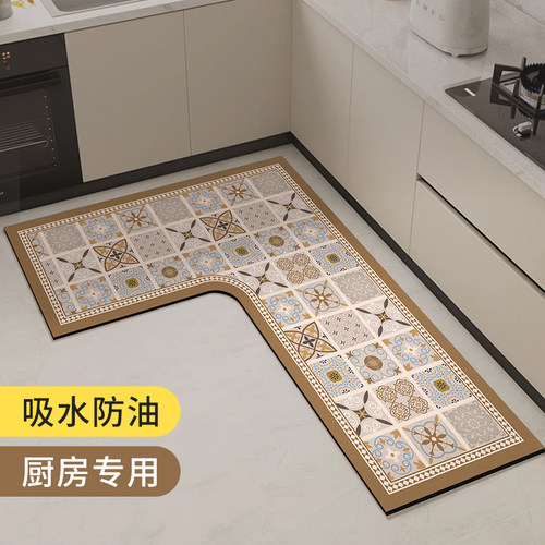 厨房地垫l形专用防滑吸油地毯