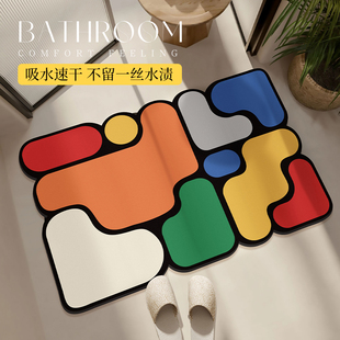 卫生间浴室防滑垫家用拼图地垫硅藻泥吸水速干垫子厕所门口脚垫