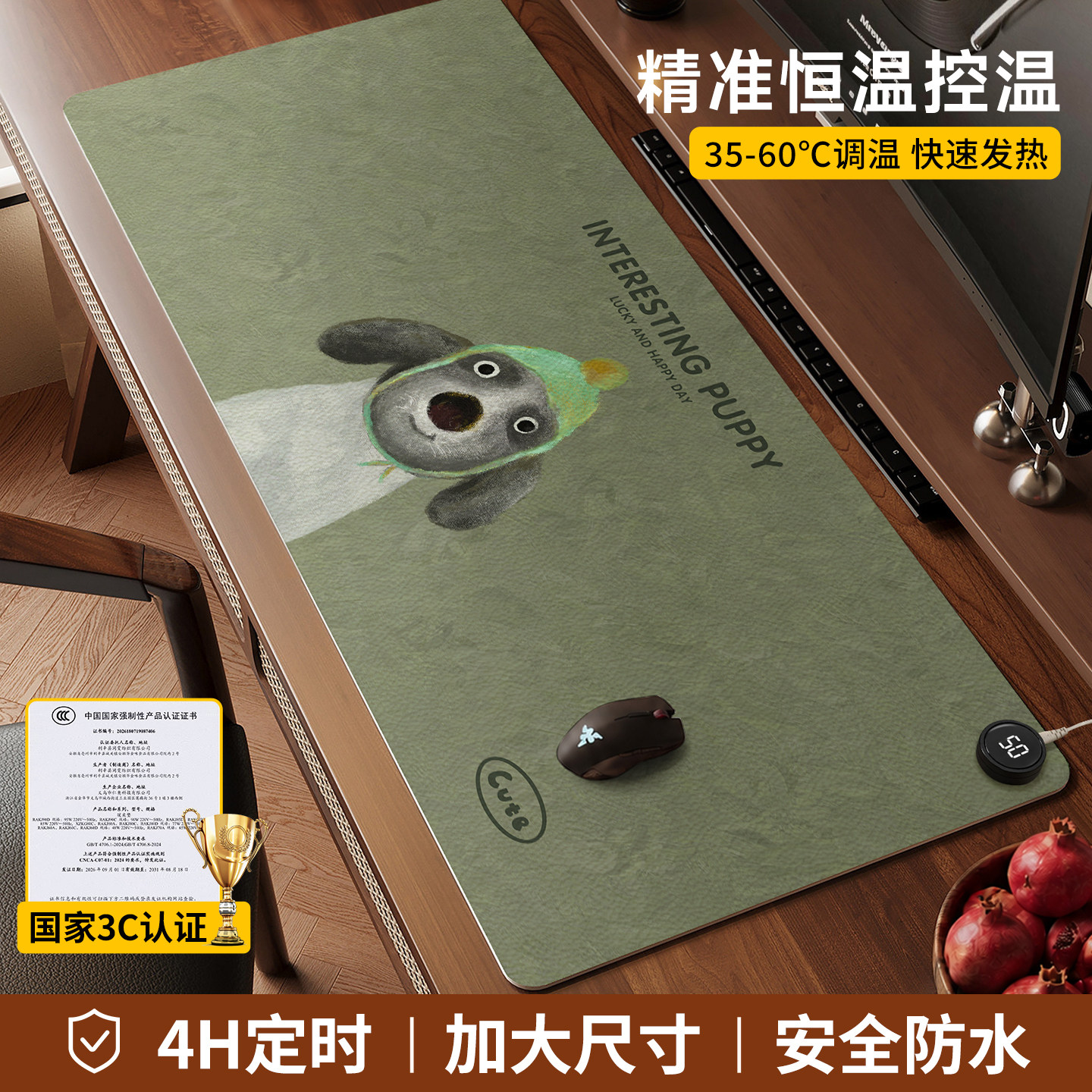 办公室加热鼠标垫智能暖桌垫