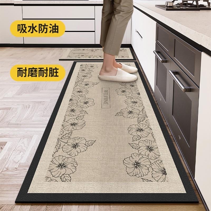 法式厨房专用地垫防滑防油地毯家用走廊长条吸水防摔耐脏免洗垫子,居家布艺,厨房地垫,淘宝优惠券,粉丝福利购,淘宝优惠卷
