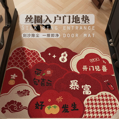 新年丝圈地垫入户脚垫进门耐脏