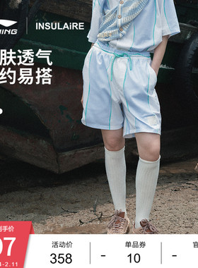 中国李宁 × INSULAiRE联名系列休闲短裤男女新款春季宽松运动裤