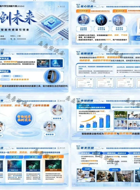 高端科技感PPT模板 蓝色科技风模板 创新创业大赛可用PPT