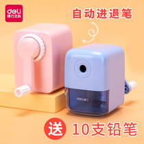 Deli pencil sharpener, pencil sharpener, students and children use automatic lead in, hand-operated multifunctional art planer, pencil sharpener, pencil sharpener, pencil sharpener, pencil sharpener