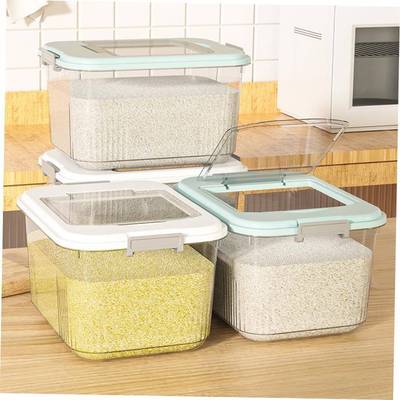 rice storage box beans container cover cereal plastic boxes