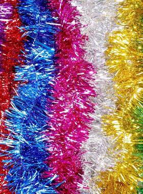 Colorful Christmas Foil Tinsel Ribbon Garland Xmas0w55R31o T