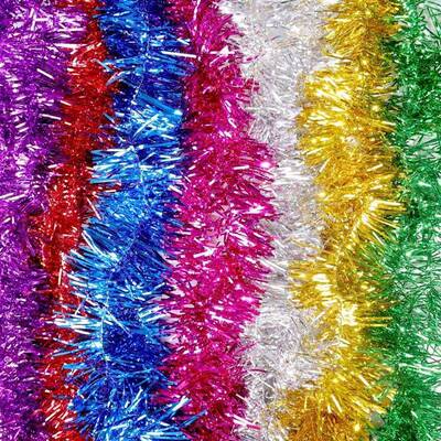 Colorful Christmas Foil Tinsel Ribbon Garland Xmas0w55R31o T