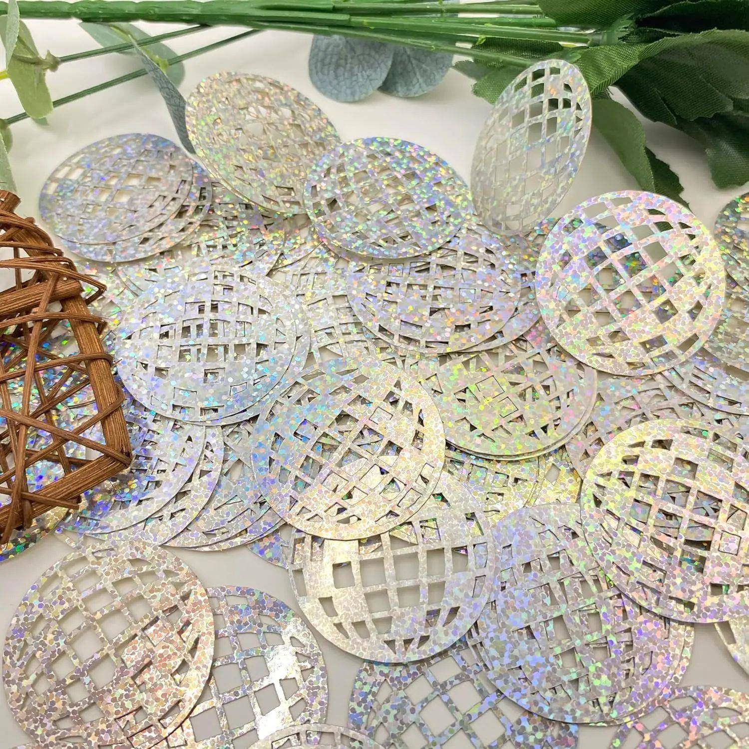 100Pcs/bag 70s 80s Disco Ball Laser Sequin Confetti Table