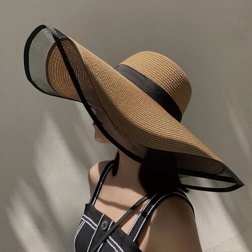 Women Sun Hat Big Eaves Waves Beach Cap Ladies Hat Big Brim