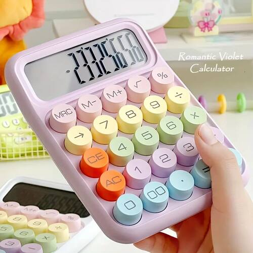 1pc 12-digit large LCD display and big round button desktop