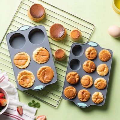 Silicone Cake Mold Pan 6/12 Cup Baking Tray Non-Stick Muffin