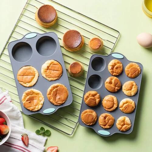Silicone Cake Mold Pan 6/12 Cup Baking Tray Non-Stick Muffin