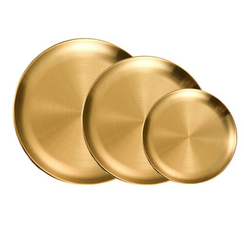1Pc Stainless Steel Round Plate Bone Spitting Dish Shallow T