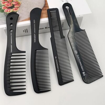 Black Flattop Hair Cutting Comb Wide Tooth Men Cut Hair Brus