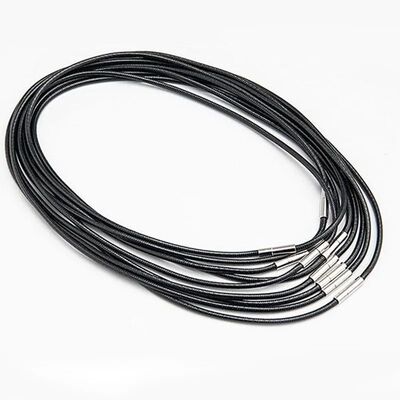 1.5/3mm 45/50/60cm Black Leather Rope Chain Necklace For Wom