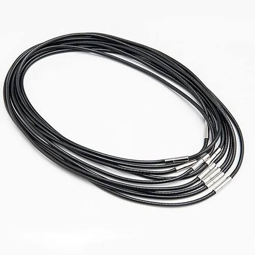 1.5/3mm 45/50/60cm Black Leather Rope Chain Necklace For Wom