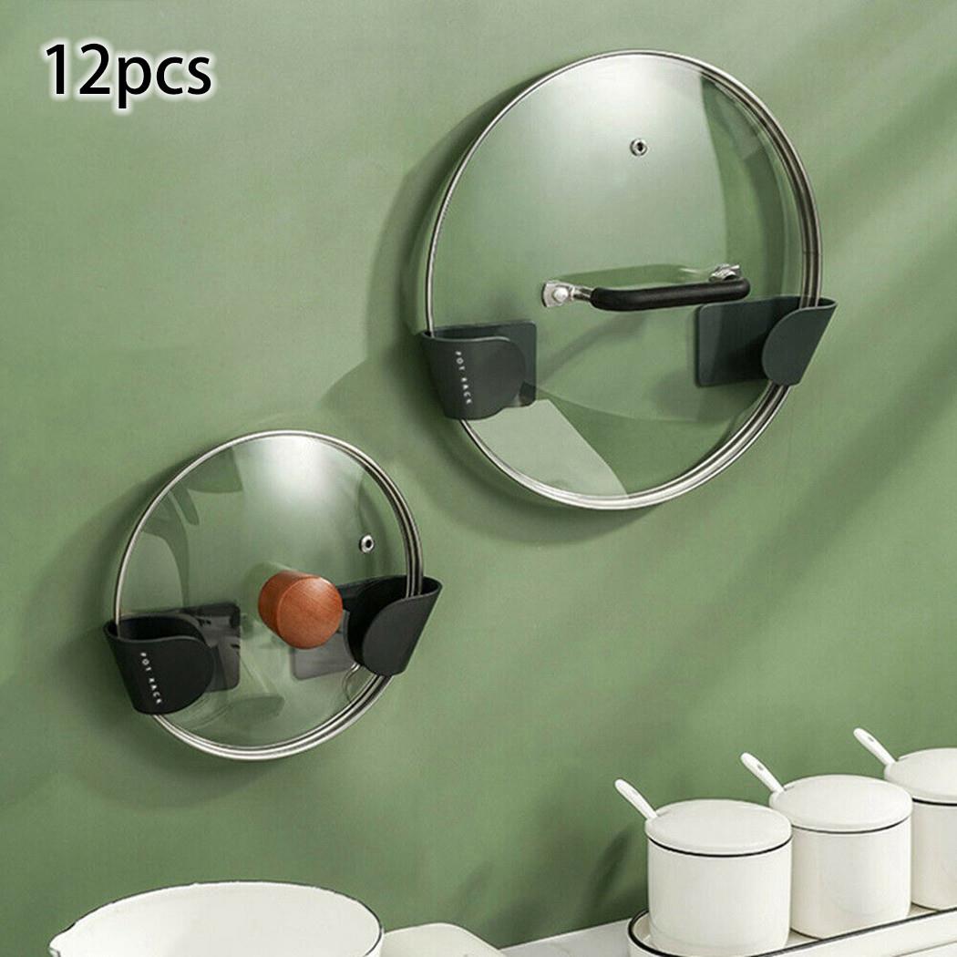 2/12pcs Pot Lid Holder Wall-Mounted Hanging Holder for Pan P