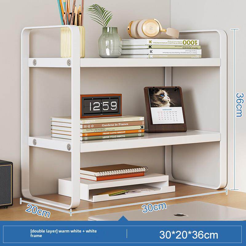 Desktop storage rack, iron bookshelf on the desk