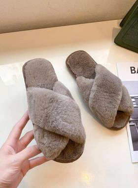 New utumn nd winter women's flt plush slippers毛绒拖鞋