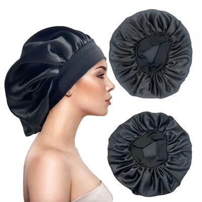 Newly Satin Night Hair Cap Women's Solid Sleeping Hat Sleep