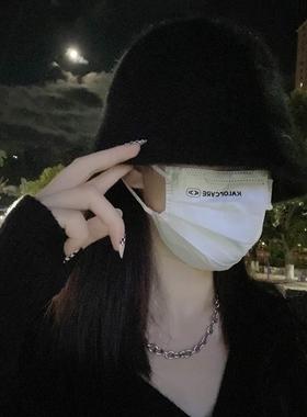 Hat for women in autumn and winter, white rabbit hair fisher