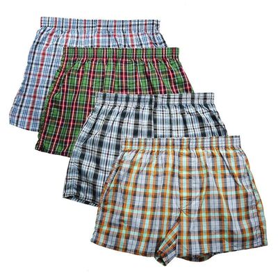 High Quality Brand 4-Pack Men's Boxer Shorts Woven Cotton 10
