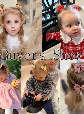 10Pcs/lot Solid Color Ribbon Ba Bows Hair Clips for Ba0