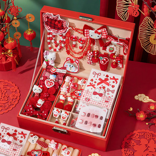 新年女童项链发饰礼盒过年2026新款生日礼物女孩子发光公主首饰盒