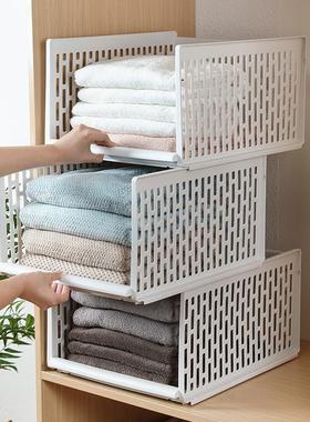 wardrobe layered partition storage box drawer large cabinet1