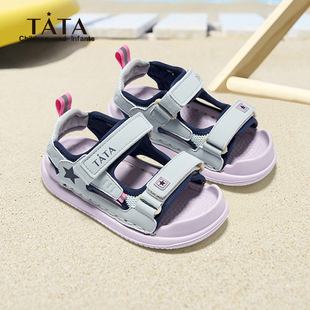 女童凉鞋 新款 夏季 TATA他她童鞋 大童透气轻便运动软底儿童沙滩鞋 子