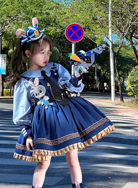 女童春秋朱迪兔子警官连衣裙小女孩cospla疯狂动物城扮演服生日裙